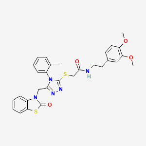 N-(3,4-dimethoxyphenethyl)-2-((5-((2-oxobenzo[d]thiazol-3(2H)-yl)methyl)-4-(o-tolyl)-4H-1,2,4-triazol-3-yl)thio)acetamide