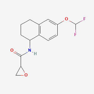 molecular formula C14H15F2NO3 B2504523 N-[6-(Difluoromethoxy)-1,2,3,4-tetrahydronaphthalen-1-yl]oxirane-2-carboxamide CAS No. 2418694-47-8
