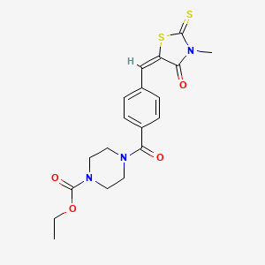 (E)-ethyl 4-(4-((3-methyl-4-oxo-2-thioxothiazolidin-5-ylidene)methyl)benzoyl)piperazine-1-carboxylate