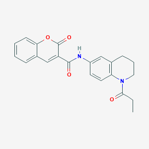 molecular formula C22H20N2O4 B2504535 2-oxo-N-(1-propionyl-1,2,3,4-tetrahydroquinolin-6-yl)-2H-chromene-3-carboxamide CAS No. 950474-72-3