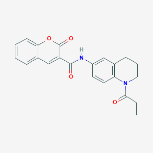 molecular formula C22H20N2O4 B2504535 2-oxo-N-(1-propanoyl-1,2,3,4-tetrahydroquinolin-6-yl)-2H-chromene-3-carboxamide CAS No. 950474-72-3