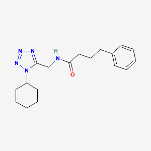 molecular formula C18H25N5O B2504536 N-((1-cyclohexyl-1H-tetrazol-5-yl)methyl)-4-phenylbutanamide CAS No. 921144-48-1
