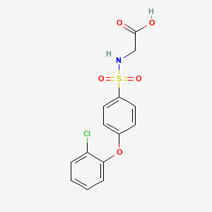 molecular formula C14H12ClNO5S B2504537 ((4-(2-Chlorophenoxy)phenyl)sulfonyl)glycine CAS No. 606945-28-2