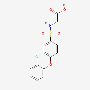 molecular formula C14H12ClNO5S B2504537 ((4-(2-Chlorophénoxy)phényl)sulfonyl)glycine CAS No. 606945-28-2