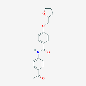 molecular formula C20H21NO4 B250454 N-(4-acetylphenyl)-4-(tetrahydro-2-furanylmethoxy)benzamide 