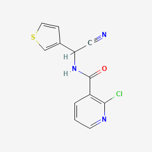 molecular formula C12H8ClN3OS B2504544 2-chloro-N-[cyano(thiophen-3-yl)methyl]pyridine-3-carboxamide CAS No. 1445122-30-4