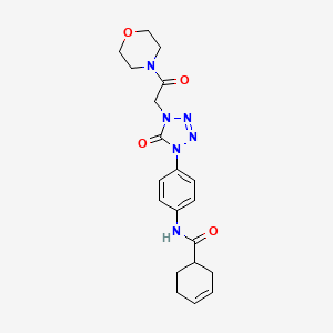 molecular formula C20H24N6O4 B2504546 N-(4-(4-(2-morpholino-2-oxoethyl)-5-oxo-4,5-dihydro-1H-tetrazol-1-yl)phenyl)cyclohex-3-enecarboxamide CAS No. 1396712-64-3