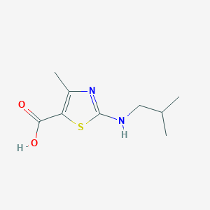 molecular formula C9H14N2O2S B2504547 4-Methyl-2-[(2-methylpropyl)amino]-1,3-thiazole-5-carboxylic acid CAS No. 927983-06-0