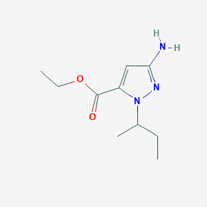 molecular formula C10H17N3O2 B2504549 Ethyl 3-amino-1-(methylpropyl)pyrazole-5-carboxylate CAS No. 1006452-05-6