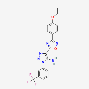 molecular formula C19H15F3N6O2 B2504550 4-(3-(4-ethoxyphenyl)-1,2,4-oxadiazol-5-yl)-1-(3-(trifluoromethyl)phenyl)-1H-1,2,3-triazol-5-amine CAS No. 899950-18-6