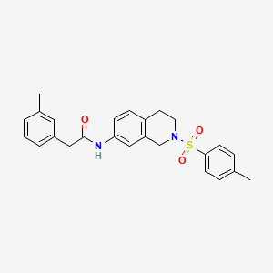 molecular formula C25H26N2O3S B2504551 2-(m-tolyl)-N-(2-tosyl-1,2,3,4-tetrahydroisoquinolin-7-yl)acetamide CAS No. 955225-56-6