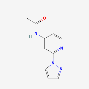 molecular formula C11H10N4O B2504554 N-(2-Pyrazol-1-ylpyridin-4-yl)prop-2-enamide CAS No. 2305475-94-7
