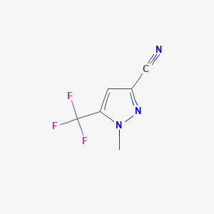 molecular formula C6H4F3N3 B2504555 1-Methyl-5-(trifluoromethyl)-1H-pyrazole-3-carbonitrile CAS No. 1245823-99-7
