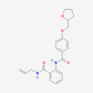 molecular formula C22H24N2O4 B250456 N-allyl-2-{[4-(tetrahydro-2-furanylmethoxy)benzoyl]amino}benzamide 