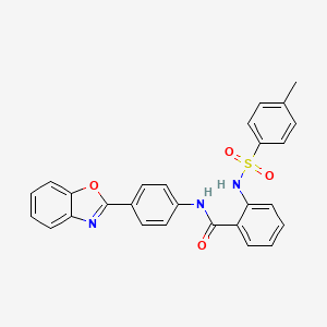 molecular formula C27H21N3O4S B2504565 N-[4-(1,3-BENZOXAZOL-2-YL)PHENYL]-2-(4-METHYLBENZENESULFONAMIDO)BENZAMIDE CAS No. 361173-46-8