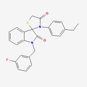 molecular formula C25H21FN2O2S B2504572 3'-(4-Ethylphenyl)-1-[(3-fluorophenyl)methyl]-1,2-dihydrospiro[indole-3,2'-[1,3]thiazolidine]-2,4'-dione CAS No. 894540-35-3
