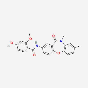 molecular formula C24H22N2O5 B2504573 N-(8,10-dimethyl-11-oxo-10,11-dihydrodibenzo[b,f][1,4]oxazepin-2-yl)-2,4-dimethoxybenzamide CAS No. 922061-13-0