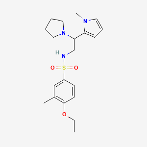 molecular formula C20H29N3O3S B2504575 4-ethoxy-3-methyl-N-(2-(1-methyl-1H-pyrrol-2-yl)-2-(pyrrolidin-1-yl)ethyl)benzenesulfonamide CAS No. 1049447-63-3