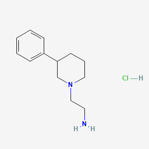 molecular formula C13H21ClN2 B2504581 2-(3-Phenylpiperidin-1-yl)ethanamine hydrochloride CAS No. 1185328-78-2; 862718-71-6