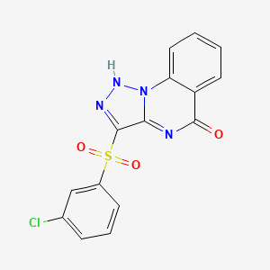 molecular formula C15H9ClN4O3S B2504583 3-[(3-chlorophenyl)sulfonyl][1,2,3]triazolo[1,5-a]quinazolin-5(4H)-one CAS No. 1174392-05-2