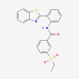 molecular formula C22H18N2O3S2 B2504586 N-(2-(苯并[d]噻唑-2-基)苯基)-3-(乙磺酰基)苯甲酰胺 CAS No. 898459-42-2