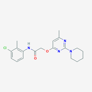 molecular formula C19H23ClN4O2 B2504587 N-(3-chloro-2-methylphenyl)-2-((6-methyl-2-(piperidin-1-yl)pyrimidin-4-yl)oxy)acetamide CAS No. 1226456-34-3
