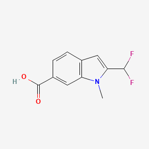 molecular formula C11H9F2NO2 B2504588 2-(Difluoromethyl)-1-methylindole-6-carboxylic acid CAS No. 1784538-65-3