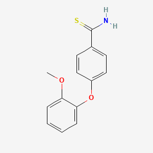 molecular formula C14H13NO2S B2504589 4-(2-Methoxyphenoxy)benzene-1-carbothioamide CAS No. 938364-43-3