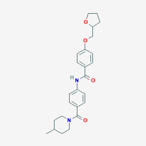 N-{4-[(4-methyl-1-piperidinyl)carbonyl]phenyl}-4-(tetrahydro-2-furanylmethoxy)benzamide