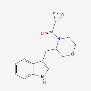 molecular formula C16H18N2O3 B2504605 [3-(1H-Indol-3-ylmethyl)morpholin-4-yl]-(oxiran-2-yl)methanone CAS No. 2411297-54-4