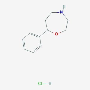 molecular formula C11H16ClNO B2504618 7-苯基-1,4-氧杂环戊烷盐酸盐 CAS No. 2172051-60-2