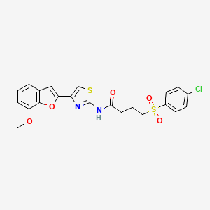 4-((4-chlorophenyl)sulfonyl)-N-(4-(7-methoxybenzofuran-2-yl)thiazol-2-yl)butanamide