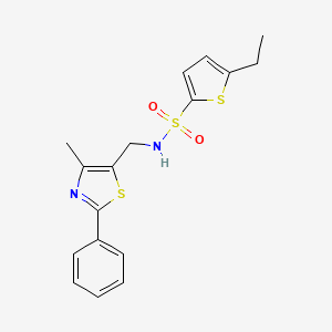 molecular formula C17H18N2O2S3 B2504621 5-ethyl-N-((4-methyl-2-phenylthiazol-5-yl)methyl)thiophene-2-sulfonamide CAS No. 1396564-25-2