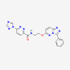 N-(2-((3-phenyl-[1,2,4]triazolo[4,3-b]pyridazin-6-yl)oxy)ethyl)-6-(1H-1,2,4-triazol-1-yl)pyridazine-3-carboxamide