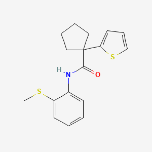 molecular formula C17H19NOS2 B2504626 N-(2-(methylthio)phenyl)-1-(thiophen-2-yl)cyclopentanecarboxamide CAS No. 1049525-55-4