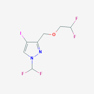 molecular formula C7H7F4IN2O B2504628 3-[(2,2-difluoroethoxy)methyl]-1-(difluoromethyl)-4-iodo-1H-pyrazole CAS No. 1856047-56-7