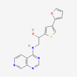 molecular formula C17H14N4O2S B2504630 1-[4-(Furan-2-yl)thiophen-2-yl]-2-(pyrido[3,4-d]pyrimidin-4-ylamino)ethanol CAS No. 2380010-88-6