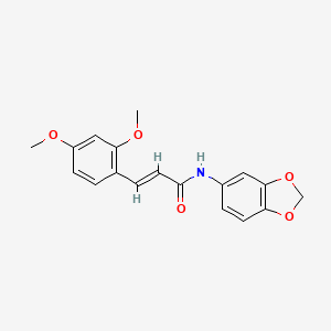 molecular formula C18H17NO5 B2504633 (E)-N-(benzo[d][1,3]dioxol-5-yl)-3-(2,4-diméthoxyphényl)acrylamide CAS No. 496779-66-9