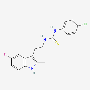 molecular formula C18H17ClFN3S B2504643 1-(4-chlorophenyl)-3-[2-(5-fluoro-2-methyl-1H-indol-3-yl)ethyl]thiourea CAS No. 847389-07-5
