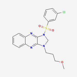molecular formula C19H19ClN4O3S B2504648 1-((3-chlorophenyl)sulfonyl)-3-(3-methoxypropyl)-2,3-dihydro-1H-imidazo[4,5-b]quinoxaline CAS No. 847335-95-9
