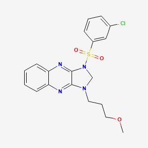 molecular formula C19H19ClN4O3S B2504648 1-((3-氯苯基)磺酰基)-3-(3-甲氧基丙基)-2,3-二氢-1H-咪唑并[4,5-b]喹喔啉 CAS No. 847335-95-9