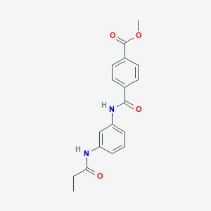 molecular formula C18H18N2O4 B250465 Methyl 4-{[3-(propanoylamino)phenyl]carbamoyl}benzoate 