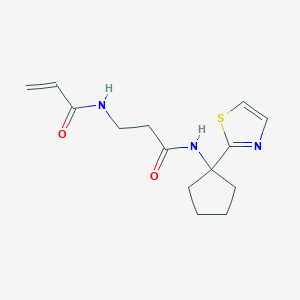 molecular formula C14H19N3O2S B2504655 3-(Prop-2-enoylamino)-N-[1-(1,3-thiazol-2-yl)cyclopentyl]propanamide CAS No. 2197604-35-4