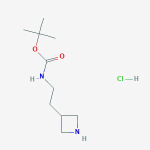 molecular formula C10H21ClN2O2 B2504656 3-[2-(Boc-Amino)Ethyl]Azetidine Hydrochloride CAS No. 1170905-43-7; 162696-31-3