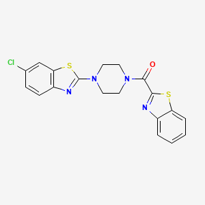 molecular formula C19H15ClN4OS2 B2504661 Benzo[d]thiazol-2-yl(4-(6-chlorobenzo[d]thiazol-2-yl)piperazin-1-yl)methanone CAS No. 897471-24-8