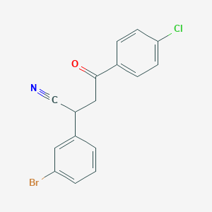 molecular formula C16H11BrClNO B2504669 2-(3-溴苯基)-4-(4-氯苯基)-4-氧代丁腈 CAS No. 344281-49-8