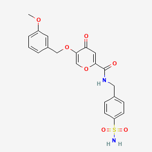 molecular formula C21H20N2O7S B2504674 5-((3-methoxybenzyl)oxy)-4-oxo-N-(4-sulfamoylbenzyl)-4H-pyran-2-carboxamide CAS No. 1021258-51-4