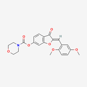 (Z)-2-(2,5-dimethoxybenzylidene)-3-oxo-2,3-dihydrobenzofuran-6-yl morpholine-4-carboxylate