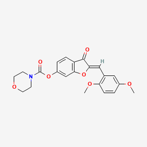 molecular formula C22H21NO7 B2504675 (Z)-2-(2,5-dimethoxybenzylidene)-3-oxo-2,3-dihydrobenzofuran-6-yl morpholine-4-carboxylate CAS No. 848734-70-3