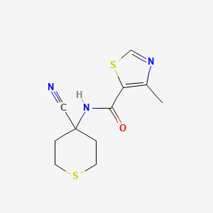 molecular formula C11H13N3OS2 B2504678 N-(4-cyanothian-4-yl)-4-methyl-1,3-thiazole-5-carboxamide CAS No. 1797656-05-3